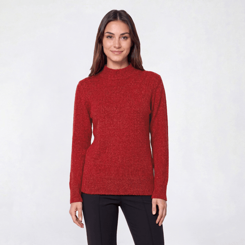 Petite Napa Valley Long Sleeve Chenille Mock Neck Sweater